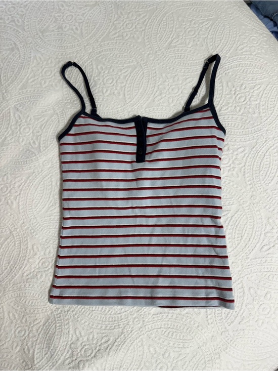 Abercrombie & Fitch Tops - Abercrombie & Fitch Ribbed Striped Tank in Light Blue, Red & Navy